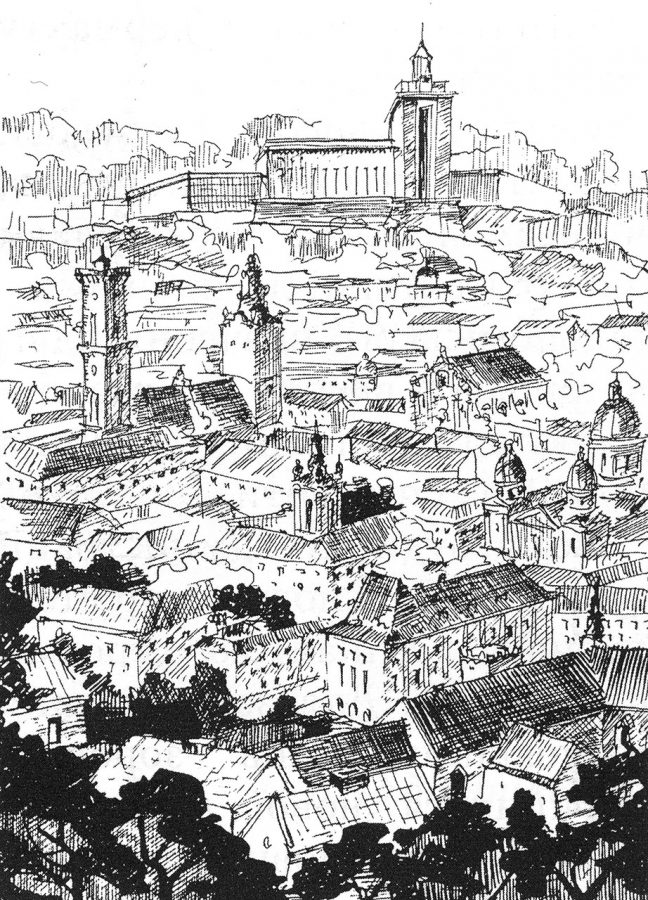 "Корона міста". Вид з Високого замку, 1943