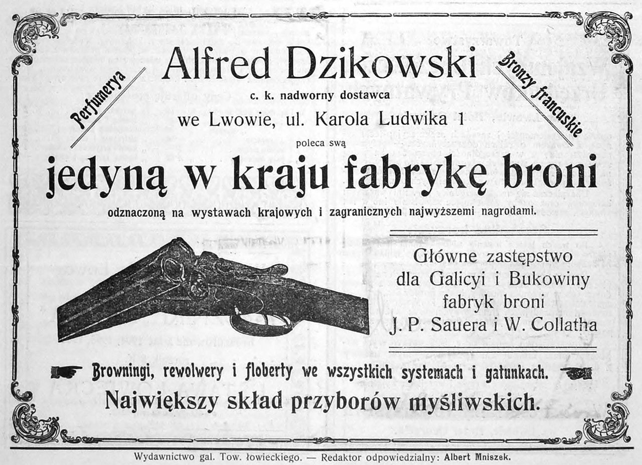 Реклама фірми (Альфреда Дзіковського) «Alfred Dzikowski».