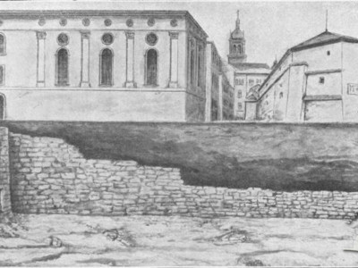 Велика синагога середмістя на малюнку- схемі Францішека Ковалишина, 1910 рік