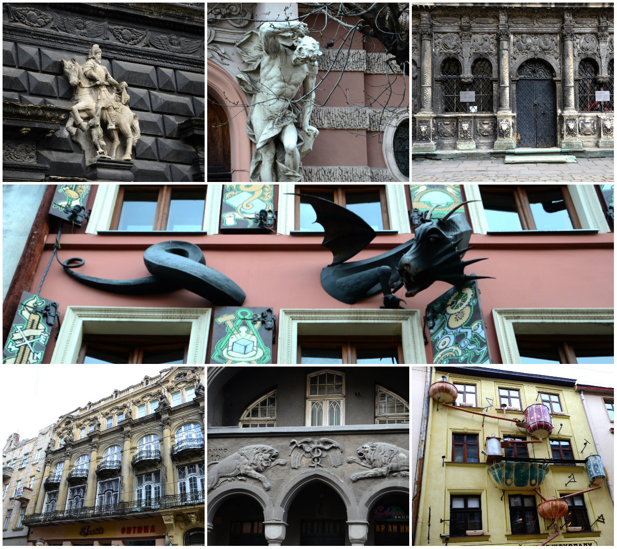 Вісім оригінальних фасадів львівських будинків