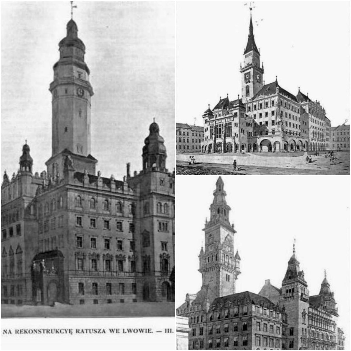 Львівська ратуша якої ми не побачимо. Чотири проекти 1908 року