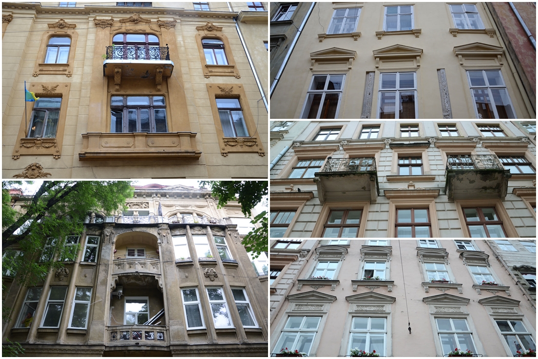 Відреставровані вікна у будинках в центральній частині Львова