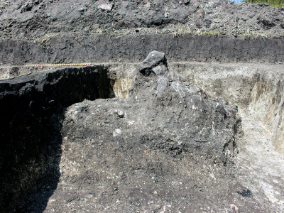 Залишки житлової споруди в одному з кутів якої знайдена піч-кам'янка.