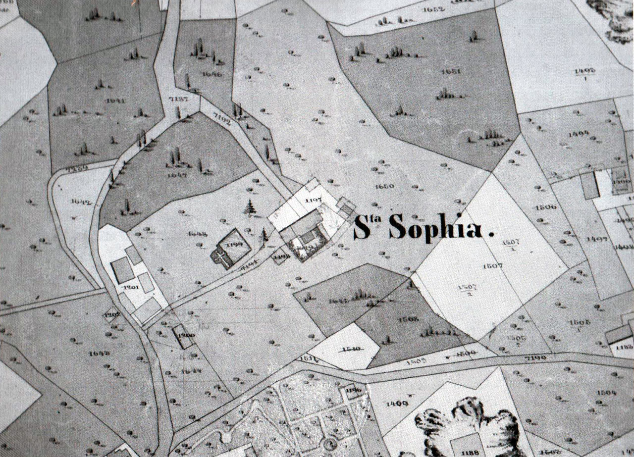 Фрагмент кадастрового плану Софіївки ХІХ ст.