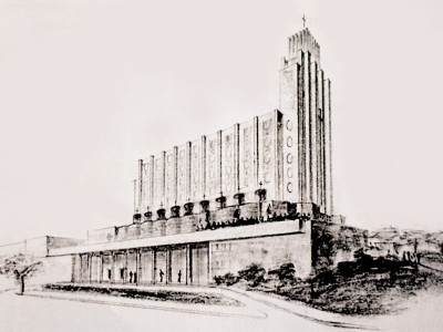 Костел Св. Вінсента де Поля. Перспективний вигляд, 1937 рік