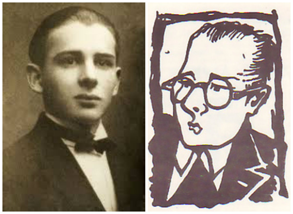 Богдан-Ігор Антонич та шарж на нього (Володимир Ласовський)