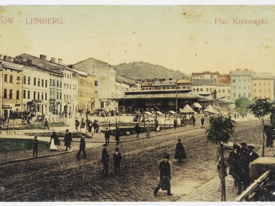 Новий павільйон Краківського ринку на пл. Ярослава Осмомисла. Фото 1909 року