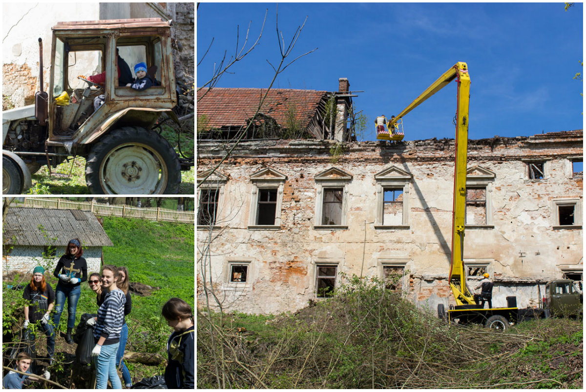 Як волонтери прибирали територію Поморянського замку