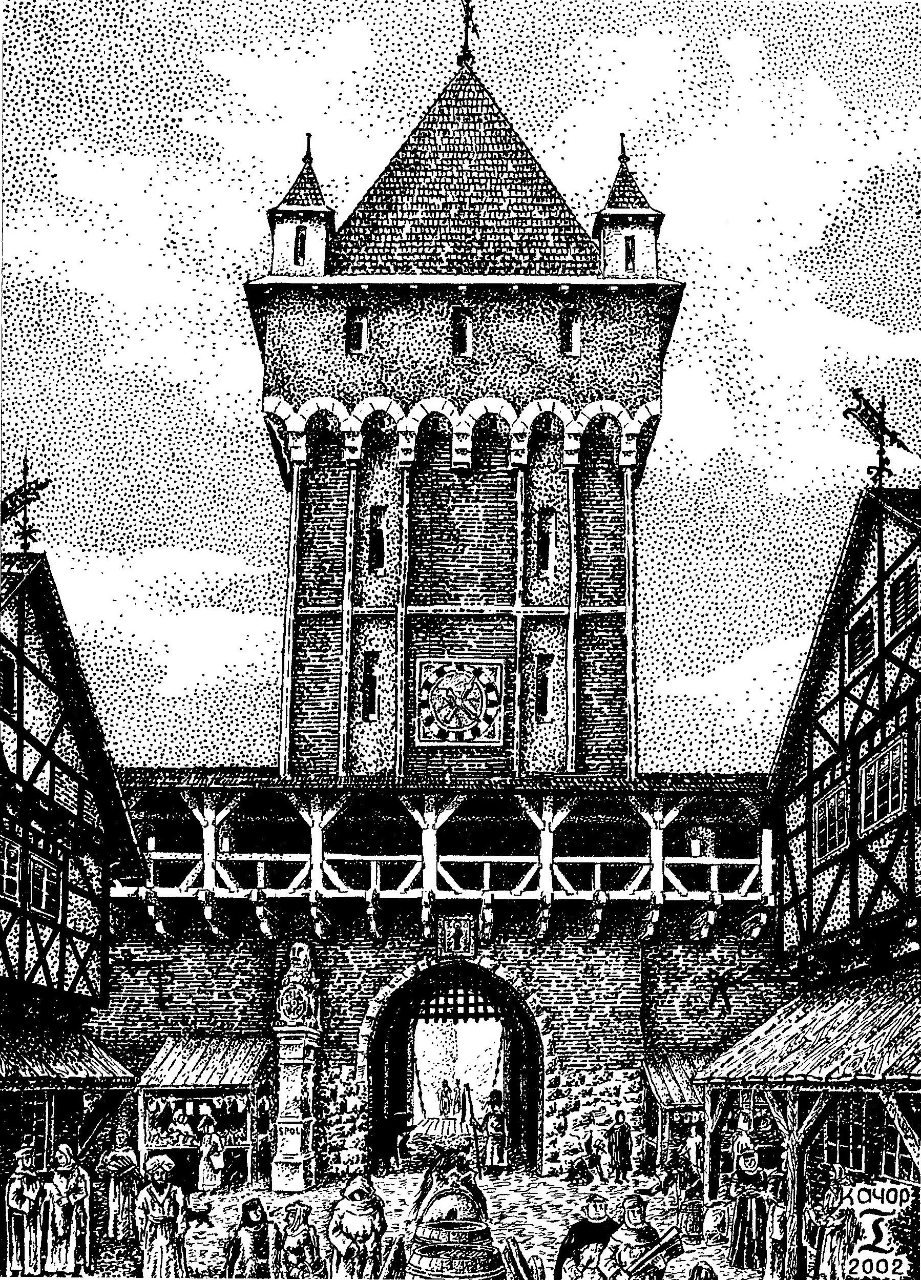 Рисунок-реконструкція давнього вигляду Львова авторства Ігоря Качора