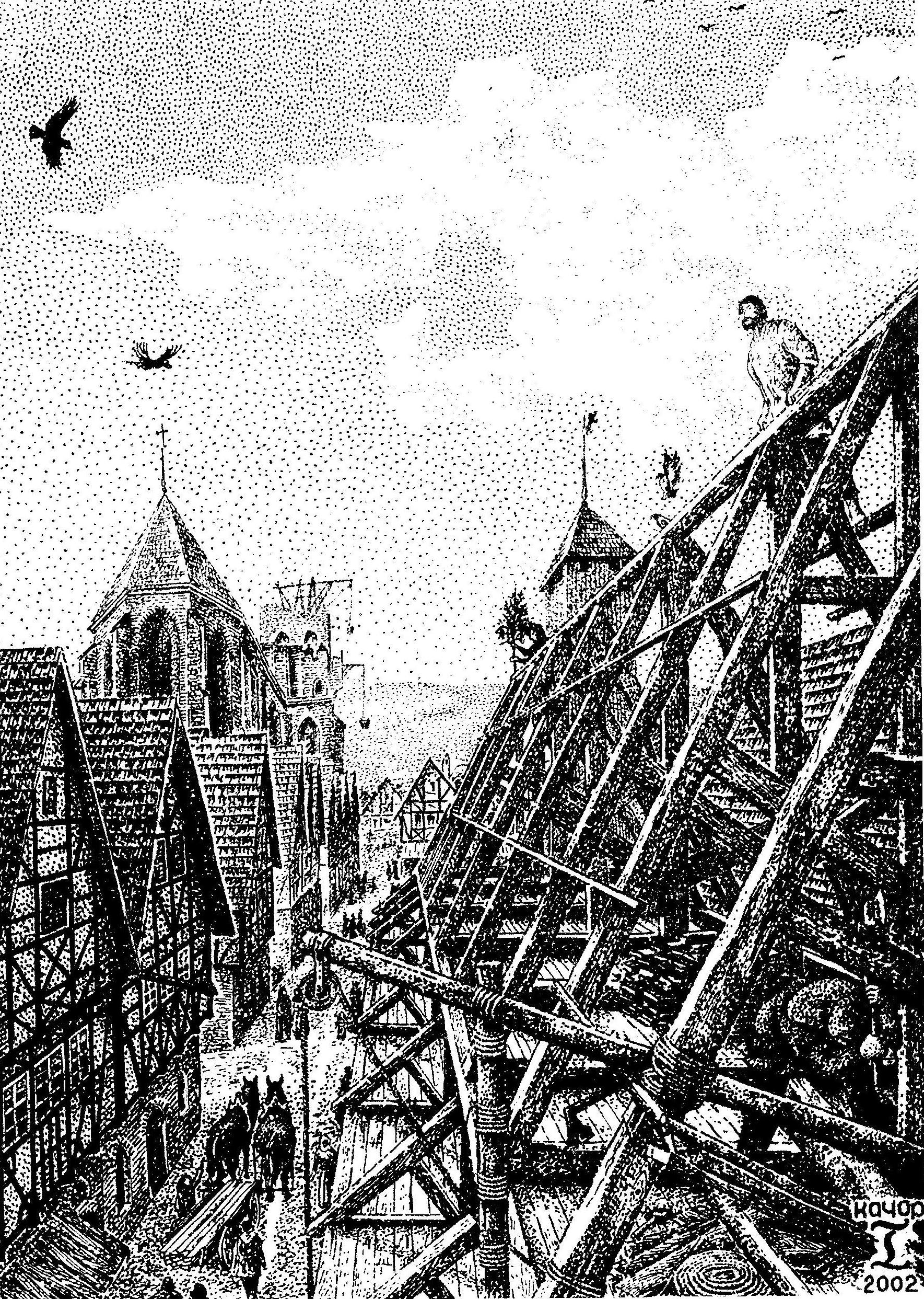 Рисунок-реконструкція давнього вигляду Львова авторства Ігоря Качора