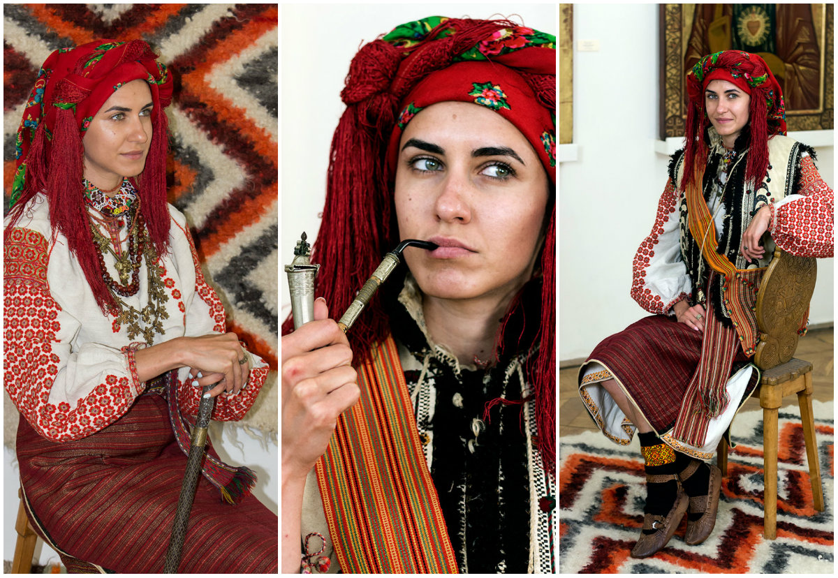 Гуцульське жіноче вбрання 100 років тому