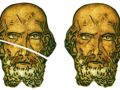 Фрагменти вітража до і після склеювання, фот. А.Мацєй