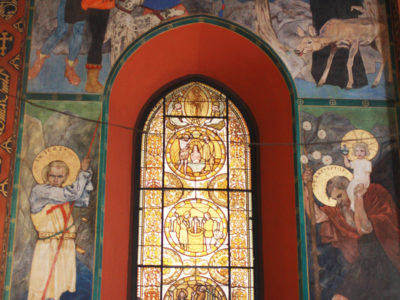 Відновлений вітраж з Св. І.Хрестителем, осінь 2016 року, фото Ольги Коханевич