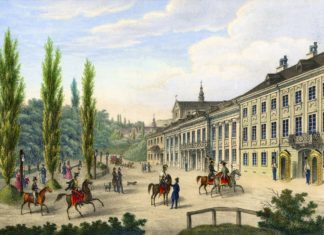 Карл Ауер. Львів вул.Панська (нині Винниченка) 1838 літогр,акв