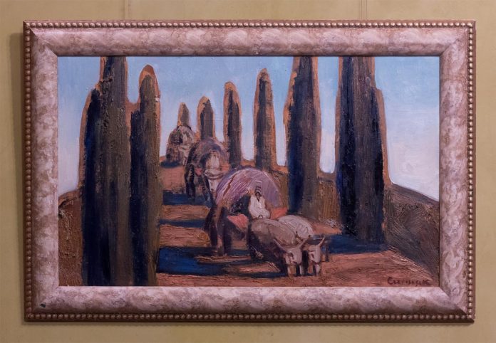 Експозиція виставки живопису Петра Сипняка «Чумацький шлях»