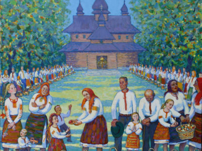 Юрій Лесюк. На Спаса. Полотно, олія, 90х90, 2017 рік