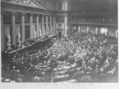 Засідання австрійського парламенту. Початок ХХ ст.