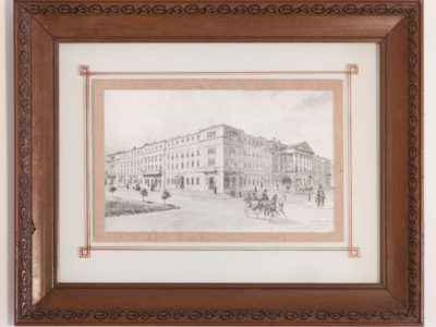 Міський театр графа Скарбка, гравюра, кін. ХІХ ст.