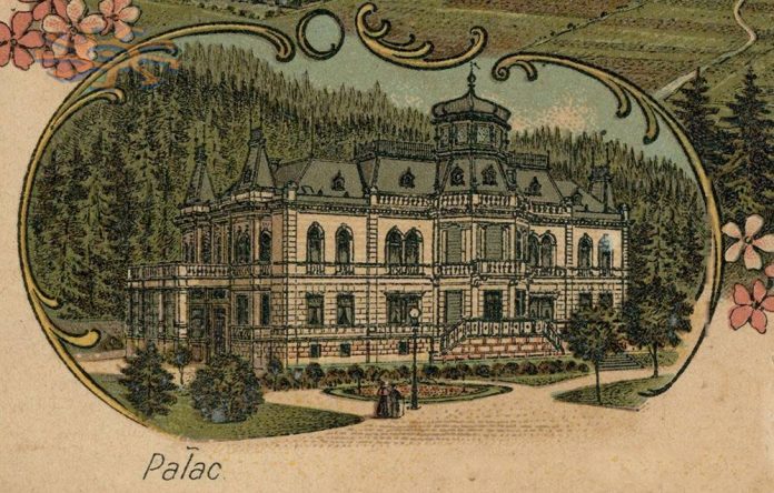 Сколівський палац Гредлів (Грьодлів) на листівці-лепорелло з перших років ХХ ст. Сколівський палац Гредлів (Грьодлів) на листівці-лепорелло з перших років ХХ ст.