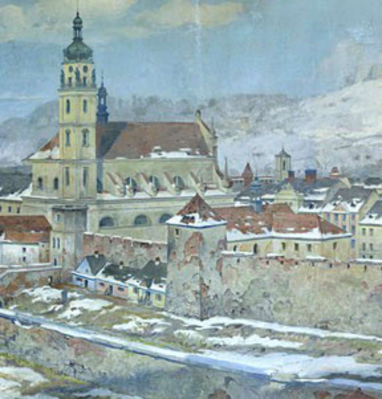 Шпиталь Святого Духа на панорамі міста З. Розвадовського. Фото з http://photo-lviv.in.ua/shpytal-svyatoho-duha-chotyry-storichchya-istoriji/