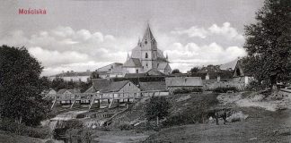 Мостиська, поштівка 1909 року