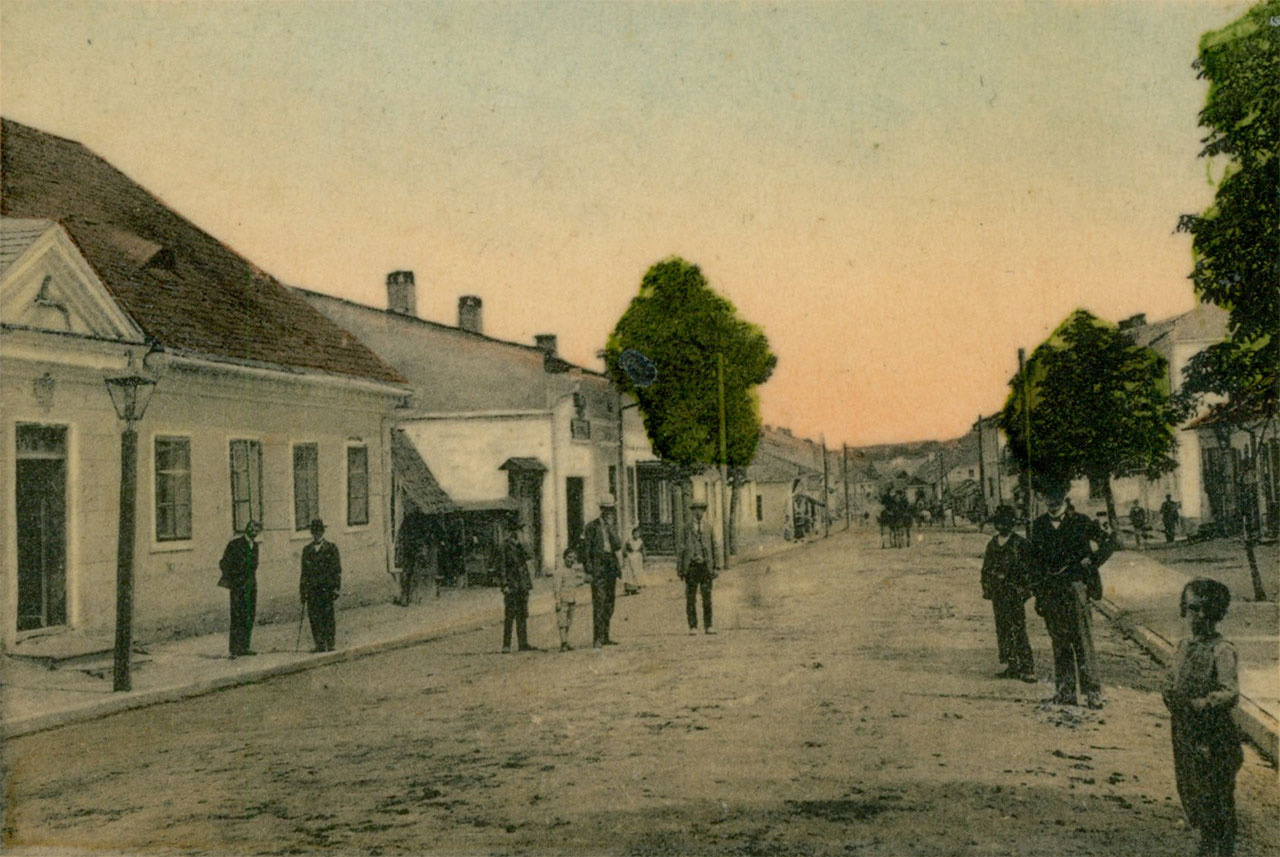 Мостиська, поштівка 1909 року