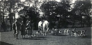 Полювання поблизу Поморянського замку, 1920-ті роки.