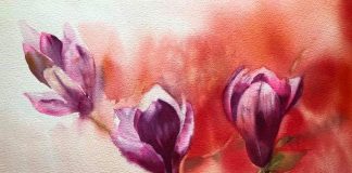 Олександра Брикса. Робота з експозиції виставки «Квіткові історії в акварелі»