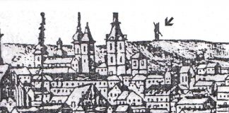 Вид Львова з кінця ХVІІІ ст. (фрагмент, стрілкою позначено "Чортів Млин")