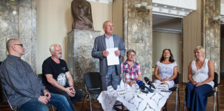 Учасники прес-конференції з нагоди відкриття 102-ого театрального сезону в Театрі імені Марії Заньковецької