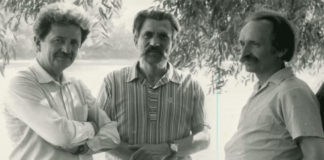 Дисиденти і колишні політв'язні радянського режиму (зліва направо) Михайло Горинь, Левко Лук'яненко, В'ячеслав Чорновіл, 1989 рік