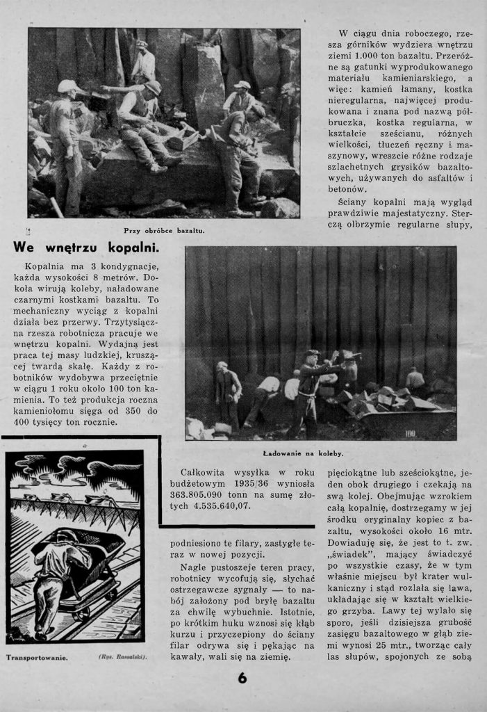 Стаття “В нетрях копальні” розповідає про працю в каменоломнях