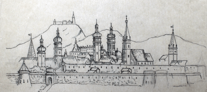 Панорама Львова. Мал. Франца Ковалишина. ЦДФАУЛ, ф. 137, оп. 1, спр.5, арк. 12.