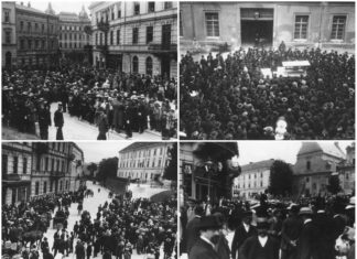 Маніфестації на вулицях Львова 100 років тому