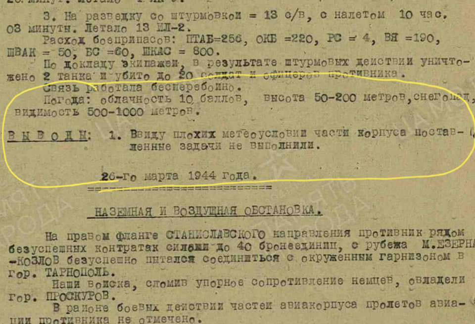 Архівні дані за 24-26 березня 1944 року