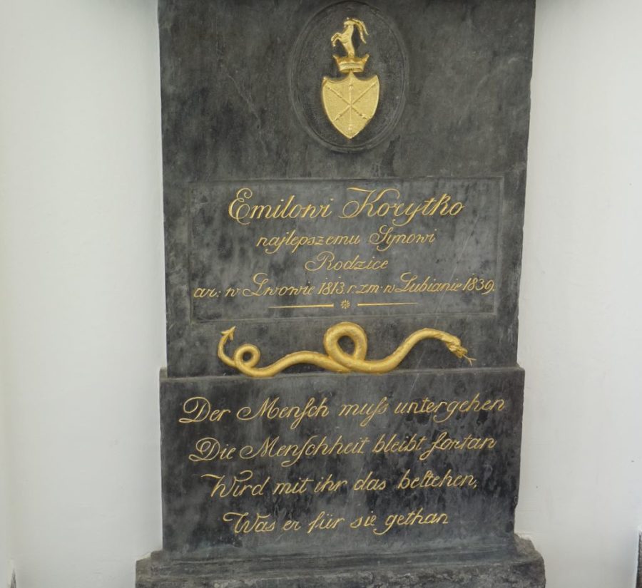Надгробок Еміля Коритка на цвинтарі у Любляні. Фото з https://uk.wikipedia.org/