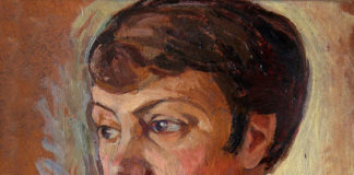 Олена Кульчицька. Портрет сестри в білій блузці. 1918р. Картон,олія