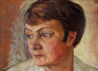 Олена Кульчицька. Портрет сестри в білій блузці. 1918р. Картон,олія