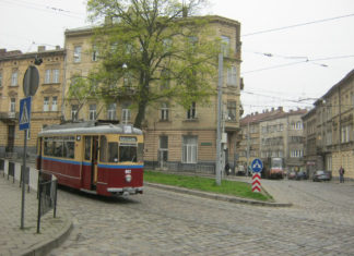 Відновлений трамвайний вагон «Gotha T59E» № 002 під час екскурсії у квітні 2016 року