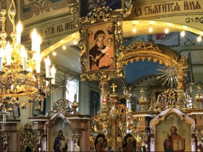 Копія ікони Богородиці Одигітрії, яка зараз знаходиться в церкві святої Параскеви в селі Красів Миколаївського району Львівської області