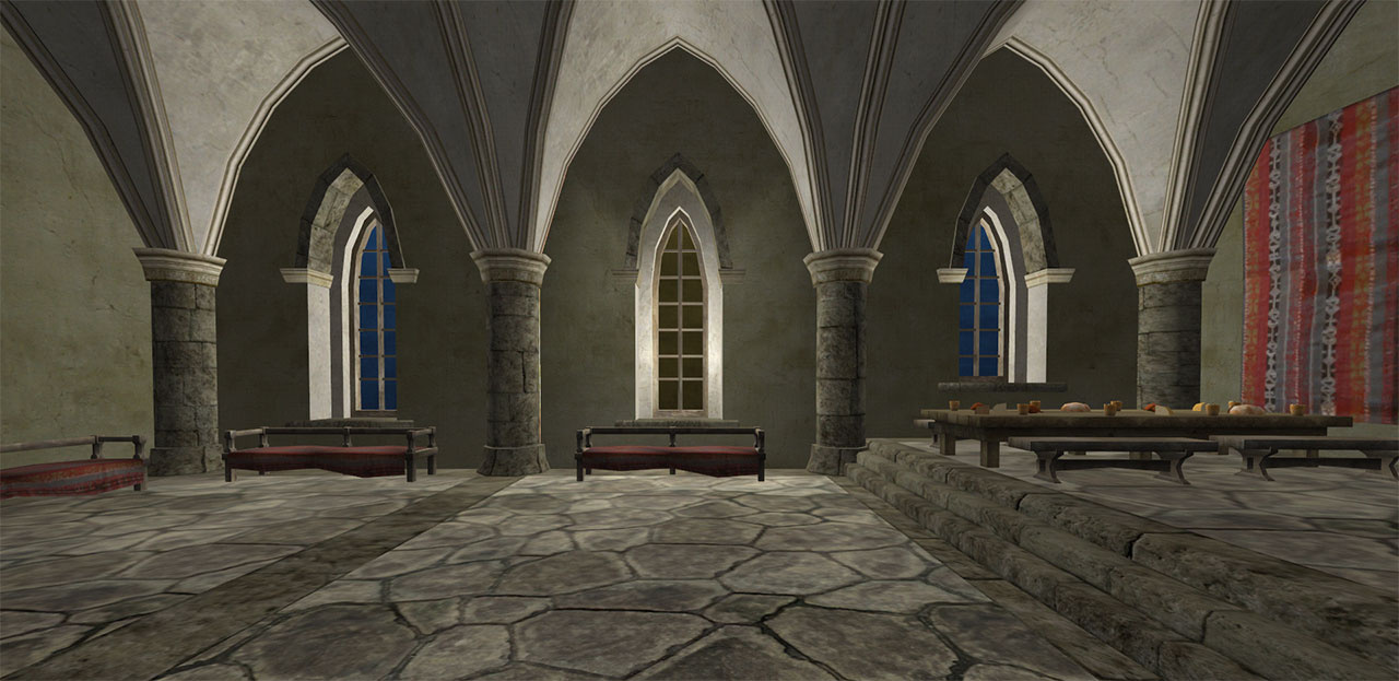 Інтер’єр Ратуші (типовий для гри), де знаходиться Стефан Чарнецький