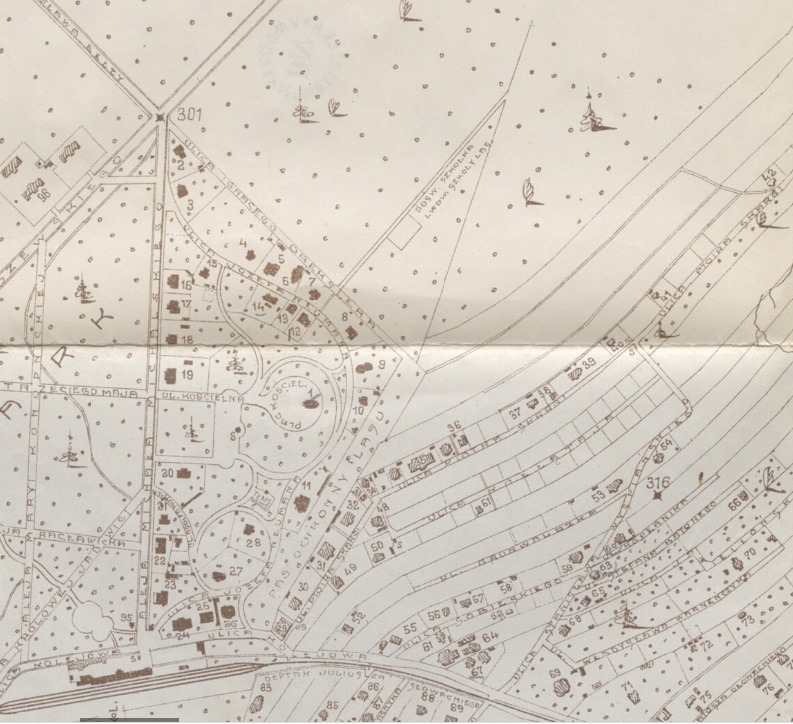 Вілла Міхальських під №3 на карті, 1914 рік