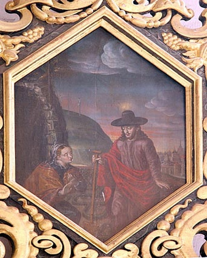 Ікона у вівтарі св. Марії Магдалини в костелі Внебовзяття Богородиці в місті Тучно (Польща)