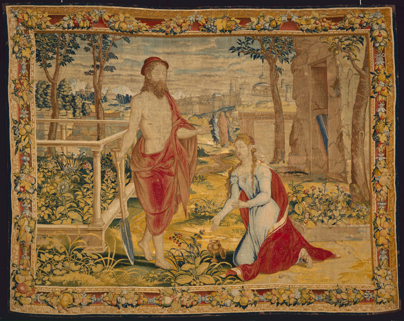 Christ Appearing to Mary Magdalene". Тканину зроблено у майстерні Віллема де Паннемакер у Фландрії 1540-1545 роках. Художній музей в Чікаго. Джерело: artic.edu 