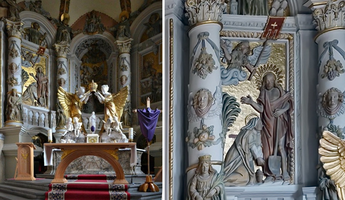 Вівтар в костелі Марії Магдалини у Львові. Скульптор В. Келяр, 1634 рік