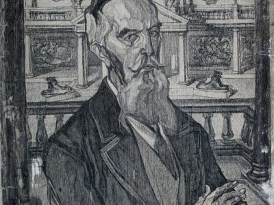 Олекса Новаківський. Портрет Олександра Барвінського, 1930-ті рр. (графічний варіант втраченого живописного твору)