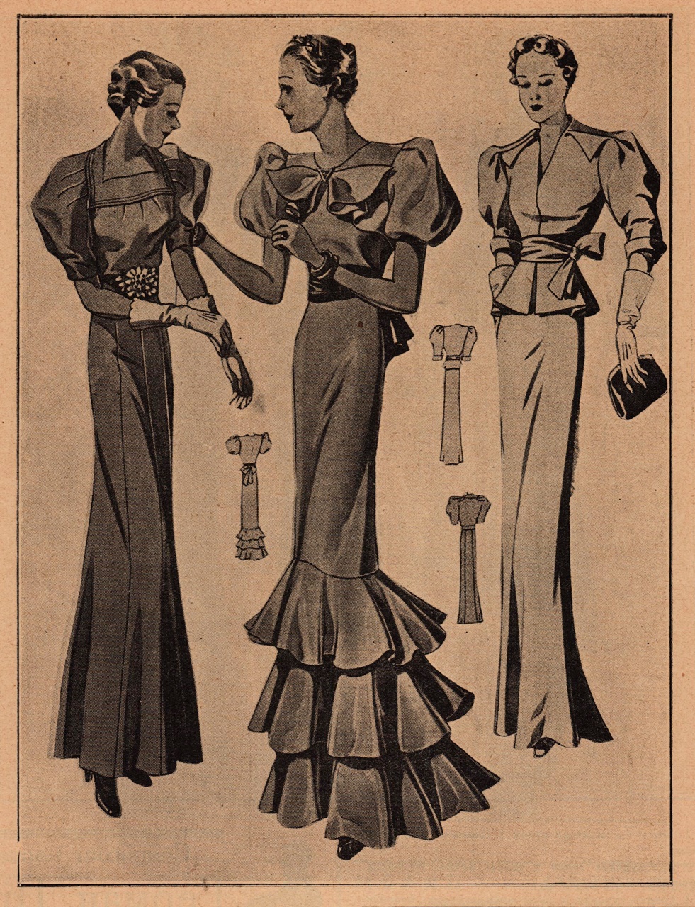 Модні вечірні сукні 1937 року