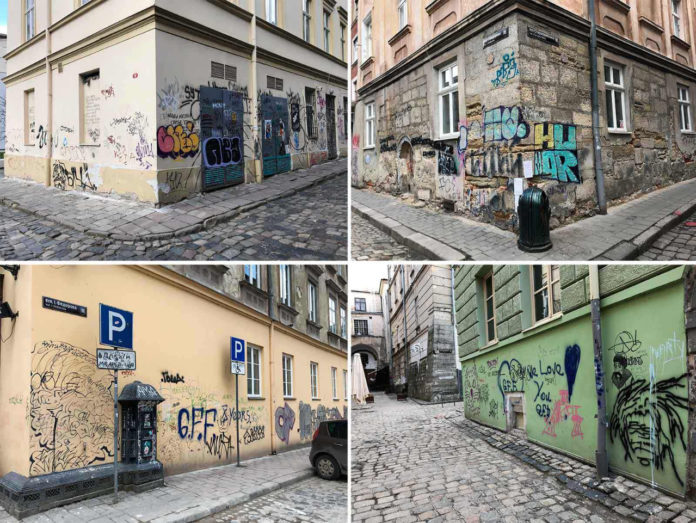 Графіті на кам'яницях середмістя Львова
