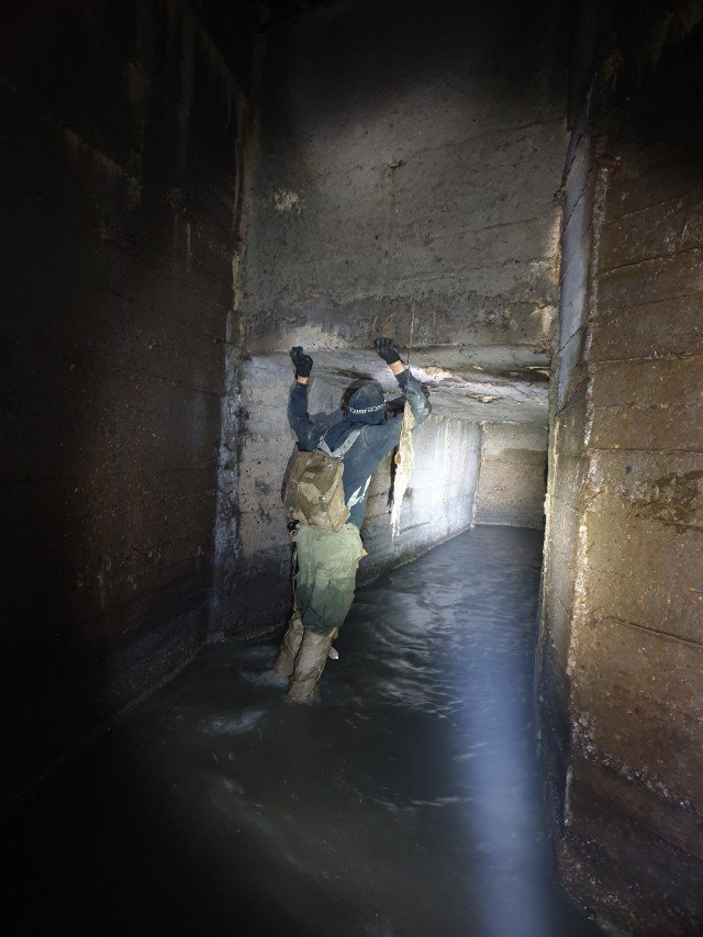 Звуження радянського колектора при підключенні до оригінального австрійського. Вид від цирку до водоспаду, проти течії