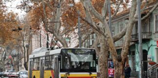 Чеський низькопідлоговий тролейбус «Škoda 21Тr» в Одесі. Автор фото – Олександр Вельможко. Фото 2014 року